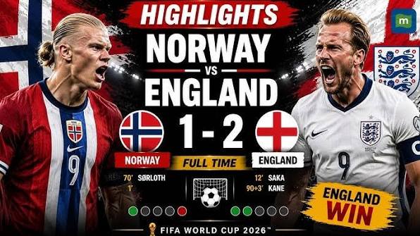 Inggris mengalahkan Norwegia 2-1 dan melaju ke semi-final Piala Dunia 2026