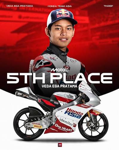 Veda Ega Pratama membalap bersama Honda Team Asia pada Kejuaraan Dunia Moto3 2026